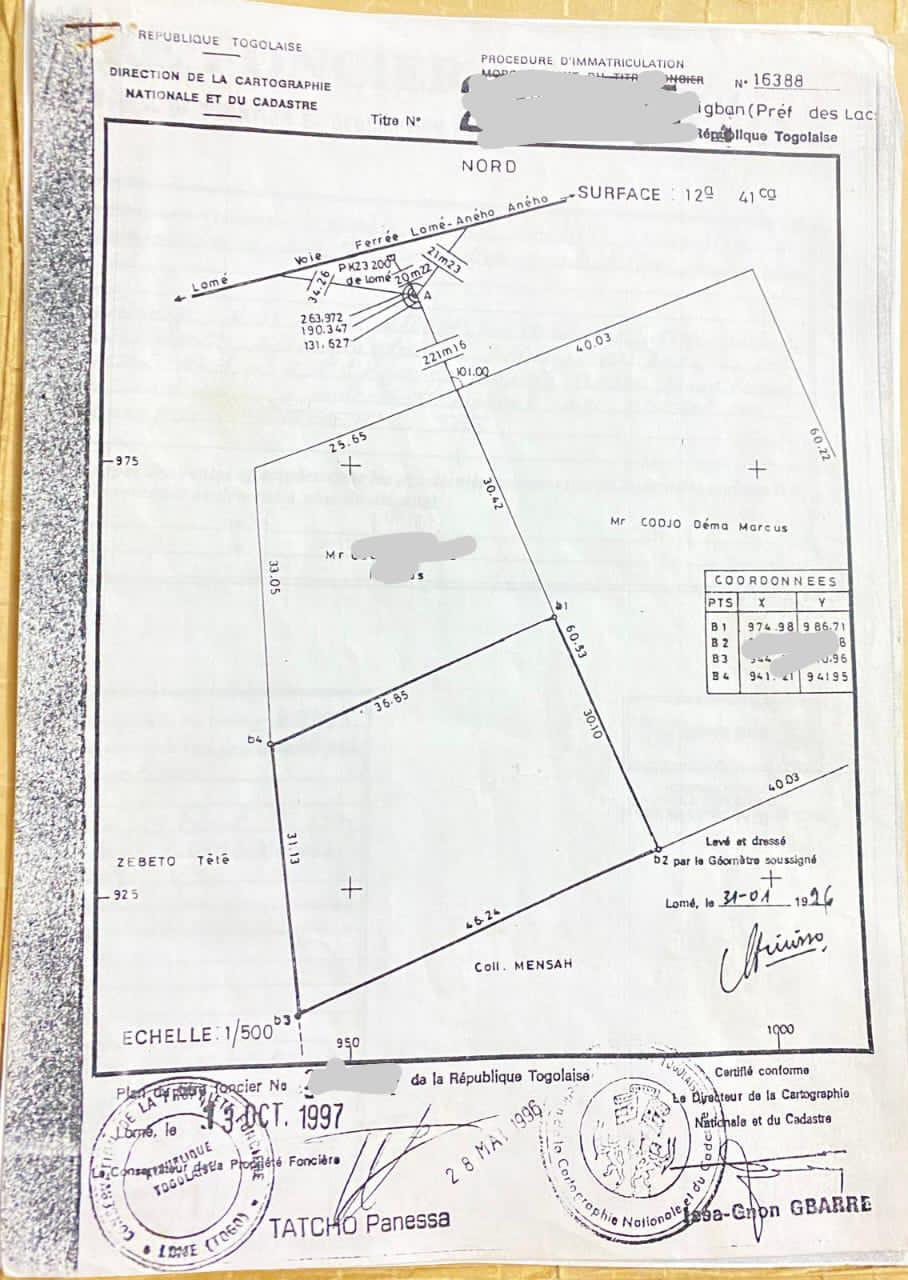 Terrain de 2 lots en vente à Kpogan – 30 millions FCFA le lot