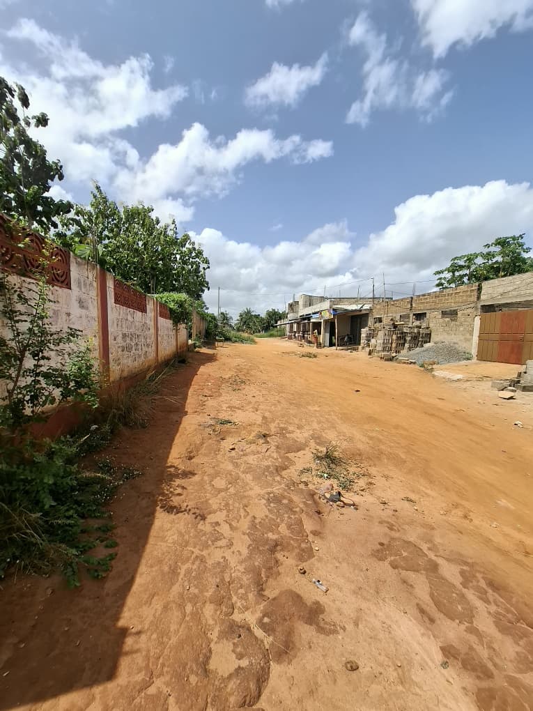 Terrain clôturé en angle de rue en vente à Ségbé Klémé Kpodji – 21.000.000 FCFA