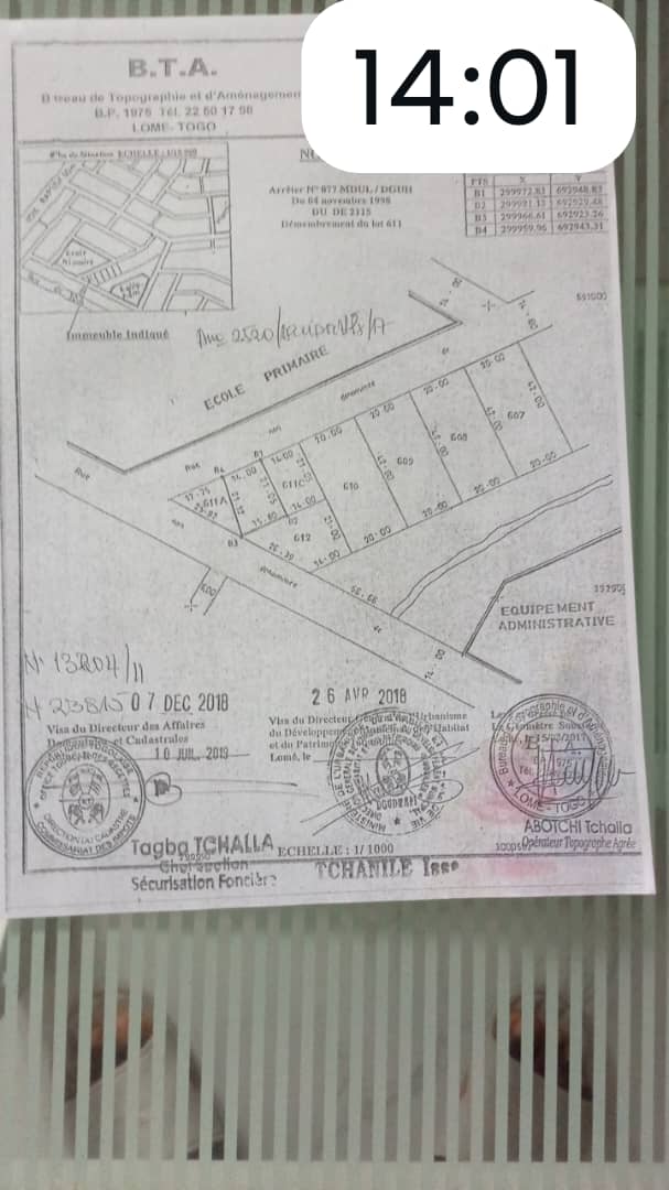 Terrain de 1/2 lot à vendre à Agoé Nyivé – 9.5 millions FCFA
