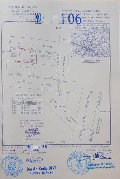 Terrain de 515 m² en vente à Zanguéra Ars – 25 millions FCFA