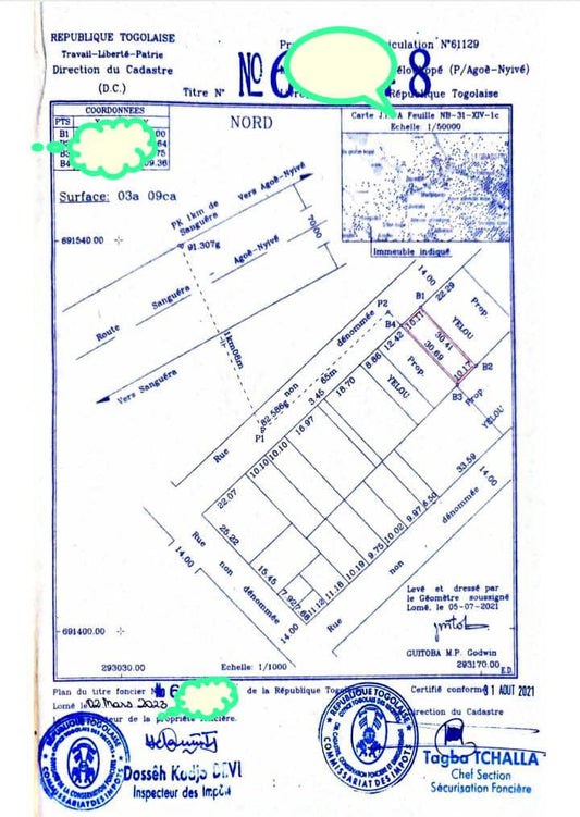 Terrain d'un demi lot en vente à Agoè Legbassito – 12 millions FCFA