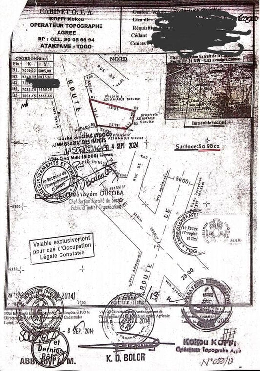 Terrain 1 lot en vente à Vakpossito – 35 millions FCFA