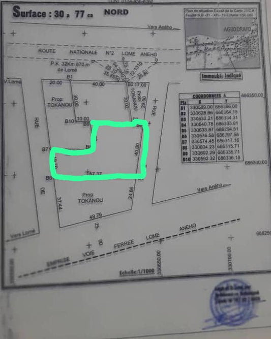 Terrain de 3 lots en vente à Agbodrafo côté plage – 8 millions FCFA le lot