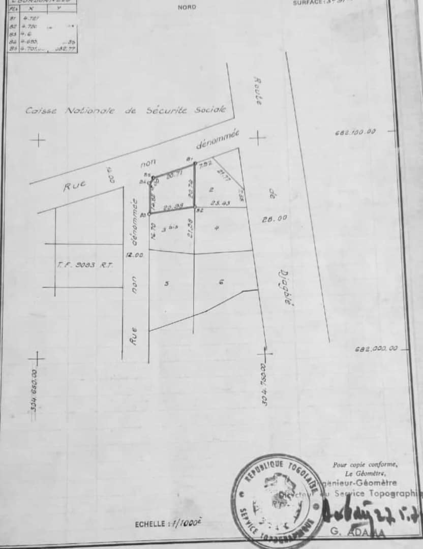 TERRAIN À VENDRE AU BORD DU GOUDRON – CITÉ RENAISSANCE ET LA CAISSE – 235 MILLIONS – TITRE FONCIER PERSONNEL