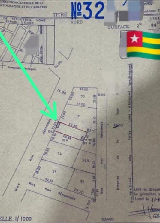 Terrain à vendre à Bè-Klikamé – 19 Millions FCFA