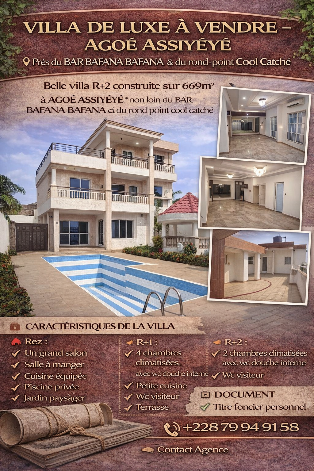 UNE VILLA À VENDRE À AGOÈ ASSIYÉYÉ