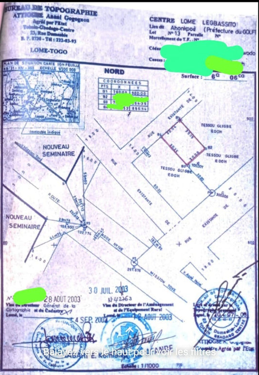 Demi lot en vente à Agoe Sogbossito – 18.500.000 FCFA