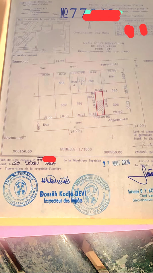 TERRAIN 1/2 LOT À VENDRE À AGOÈ CACAVELI – RÉSERVE