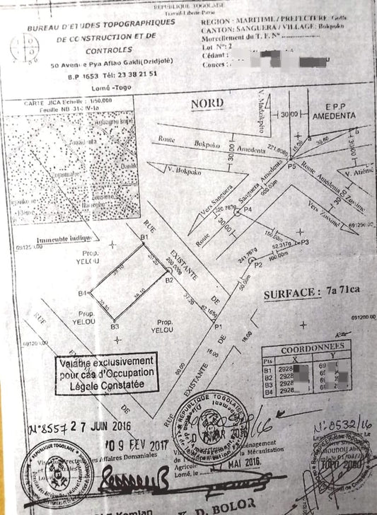 TERRAIN D’1 LOT + 1/4 À VENDRE À LEGBASSITO BOKPOKO – 800M DU CONTOURNEMENT
