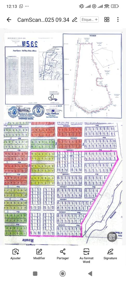 Terrain à vendre à Agbelouvé – 1.500.000 FCFA le lot