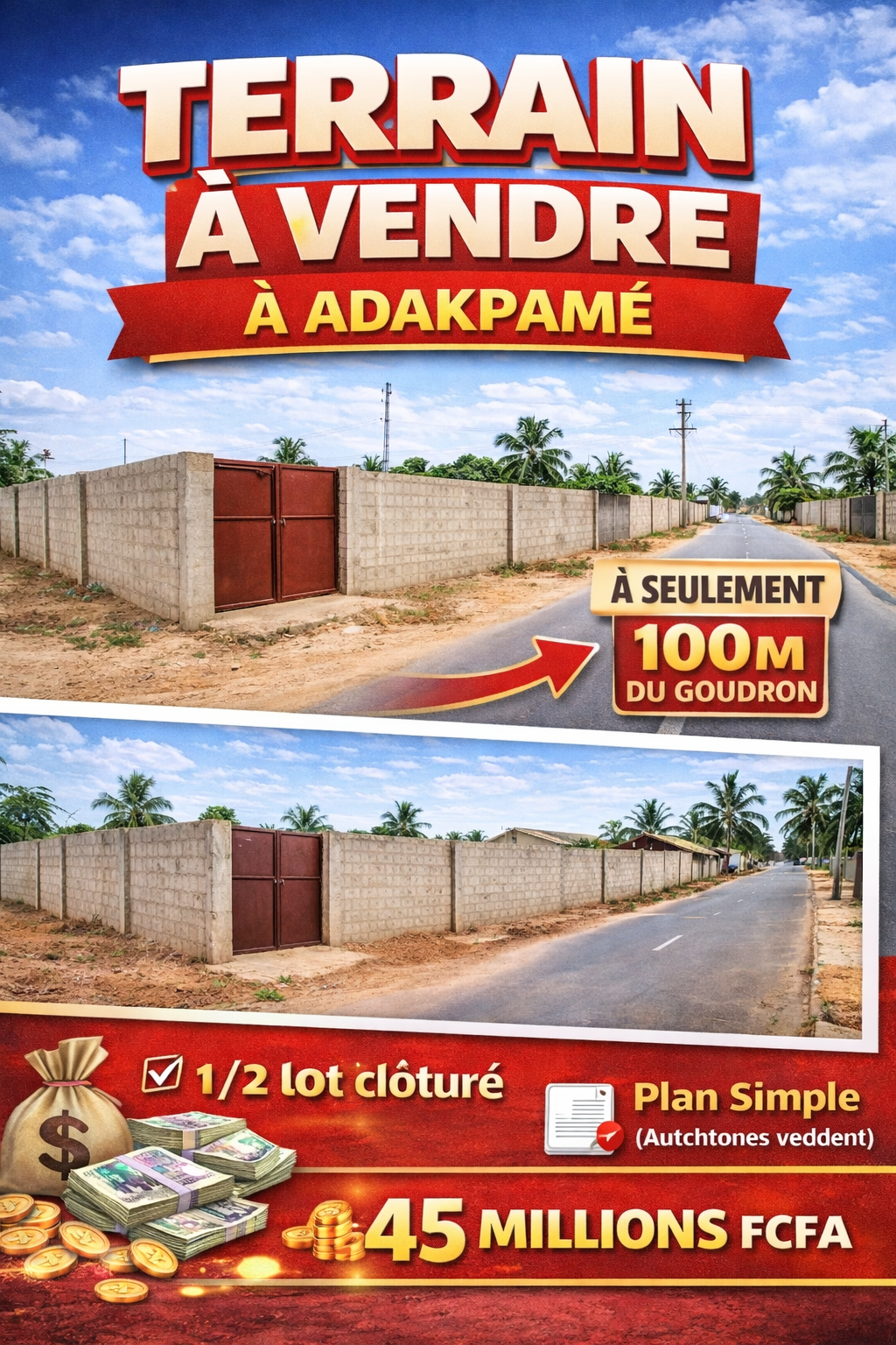 TERRAIN À VENDRE À ADAKPAMÉ