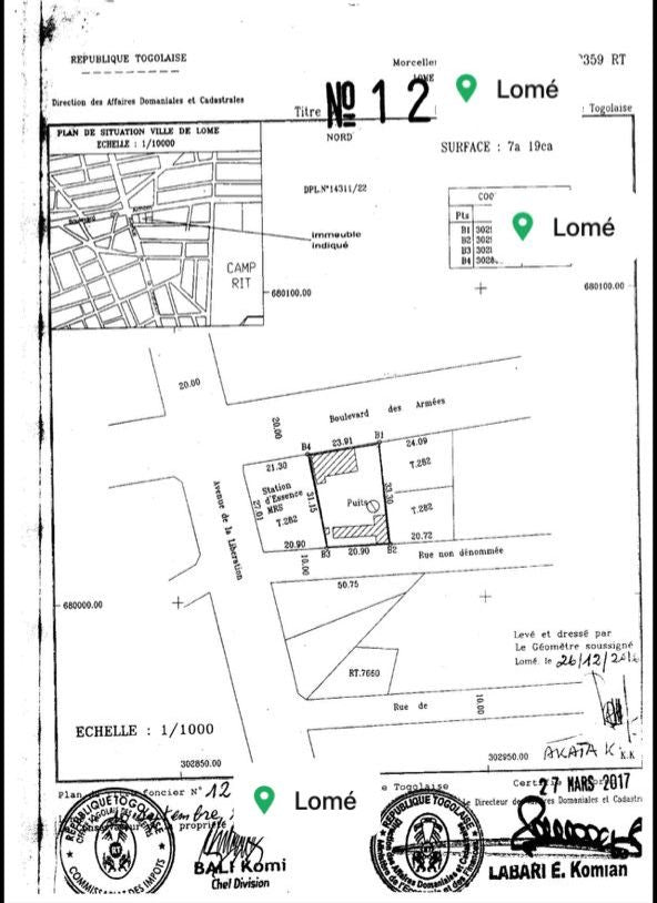 Immeuble à vendre à Tokoin – 180 millions FCFA
