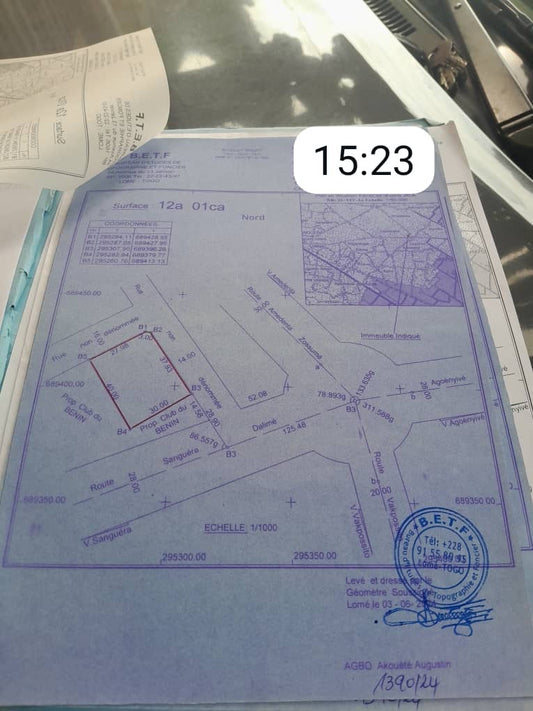 Terrain de 2 lots en vente en angle de rue à Zossimé – 55 000 000 FCFA