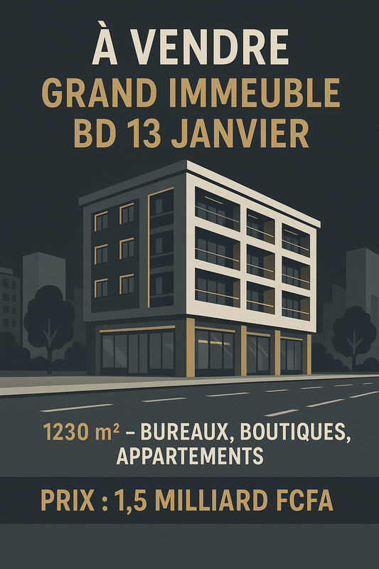 À VENDRE – GRAND IMMEUBLE A LOMÉ AU BORD DU BOULEVARD DU 13 JANVIER