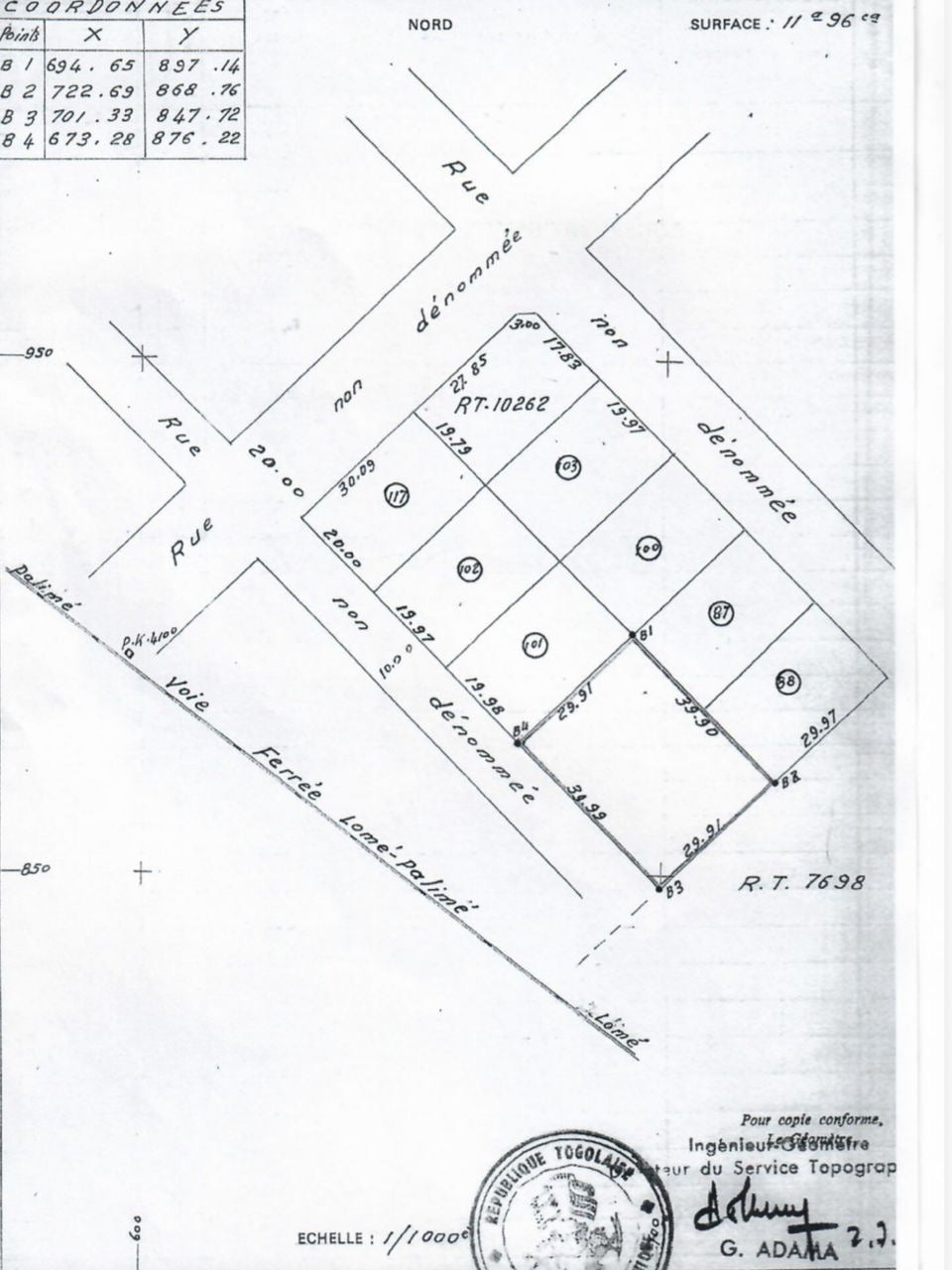 Terrain à vendre à Gbossimé – 130 Millions FCFA