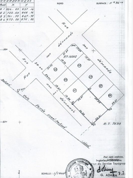 Terrain à vendre à Gbossimé – 130 Millions FCFA