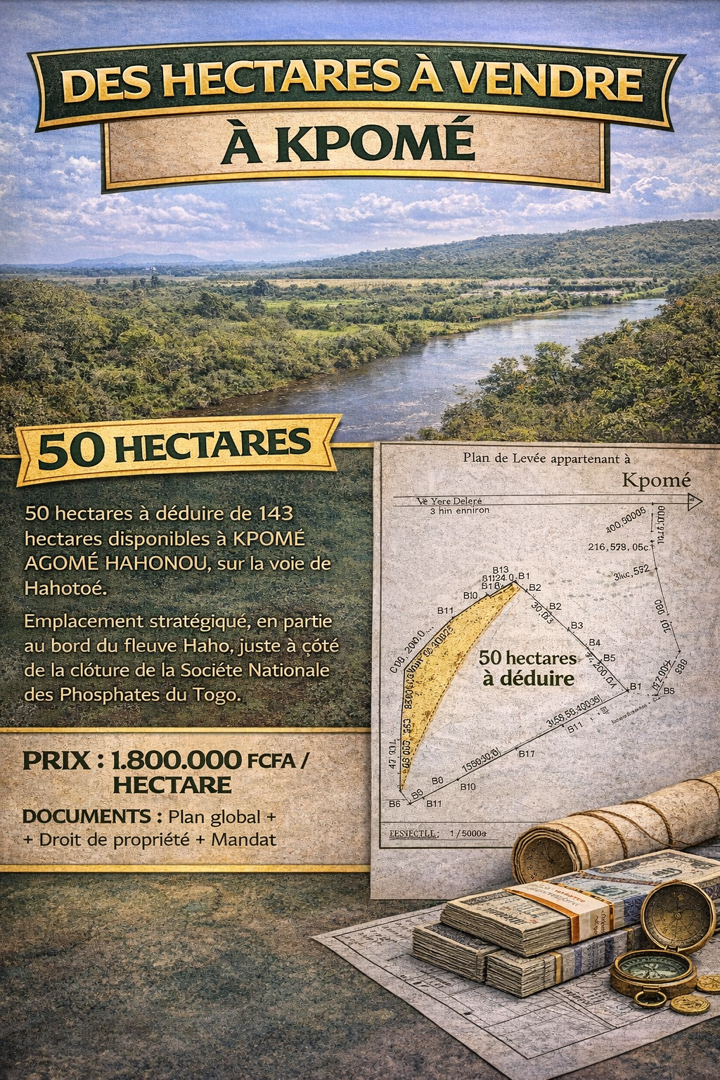 DES HECTARES À VENDRE À KPOMÉ