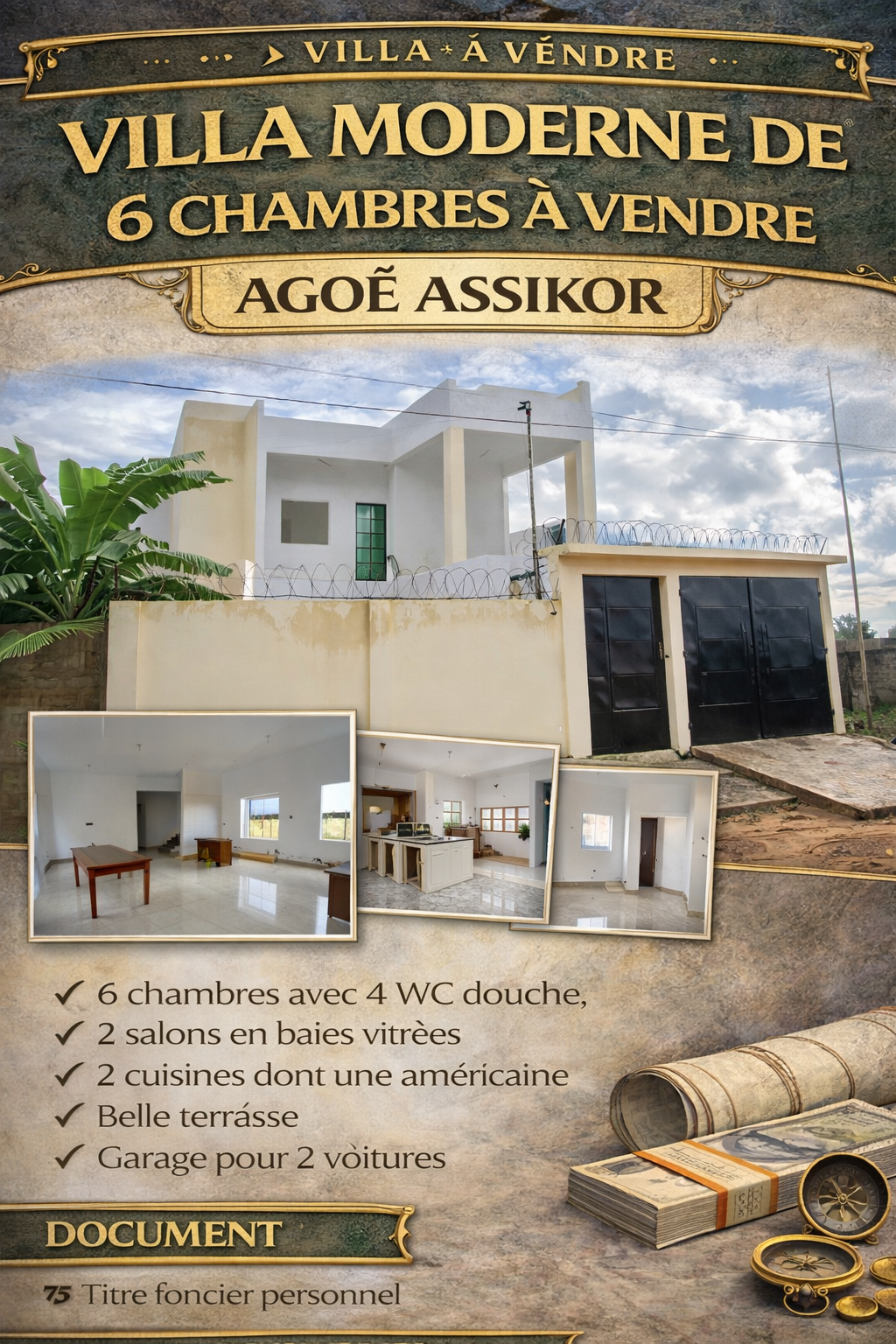 UNE VILLA 6 PIÈCES À VENDRE À  LOMÉ - AGOÈ ASSIKOR
