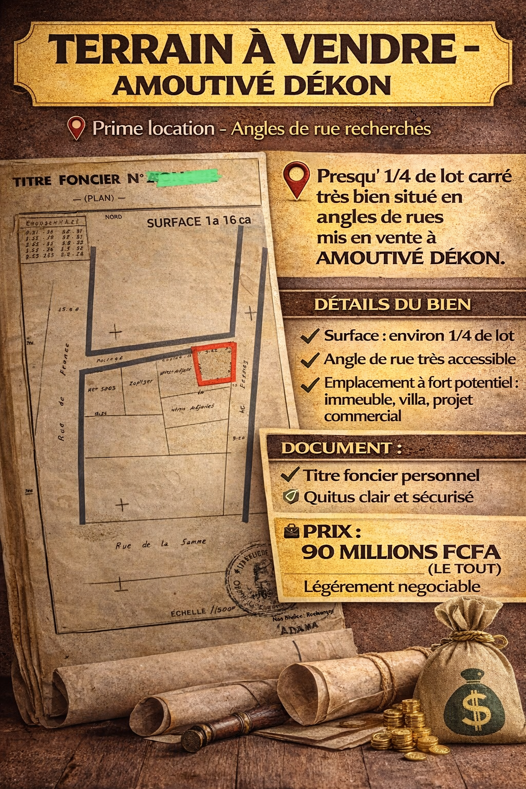 TERRAIN À VENDRE À AMOUTIVE DEKON