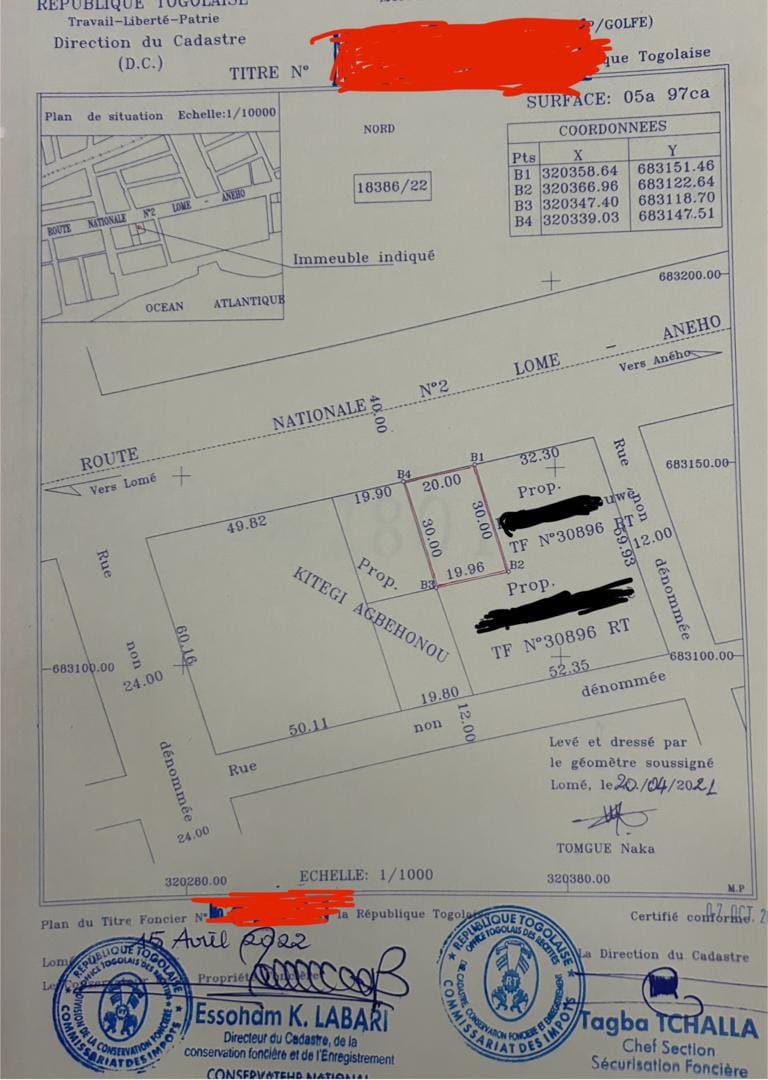 *TERRAIN À VENDRE À KPOGAN AU BORD DU GOUDRON*