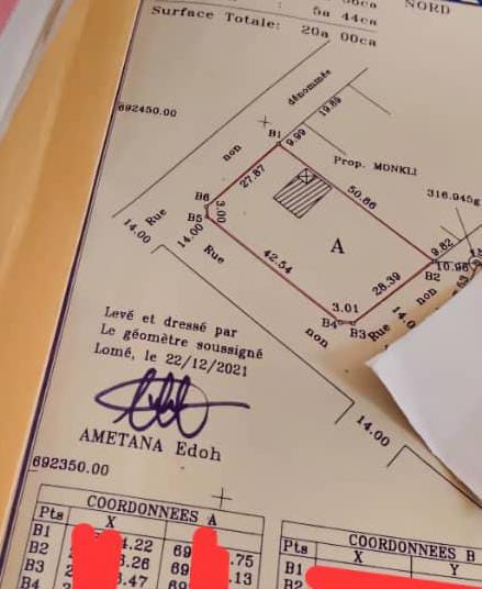 Terrain à vendre à Agoè – 35 Millions FCFA