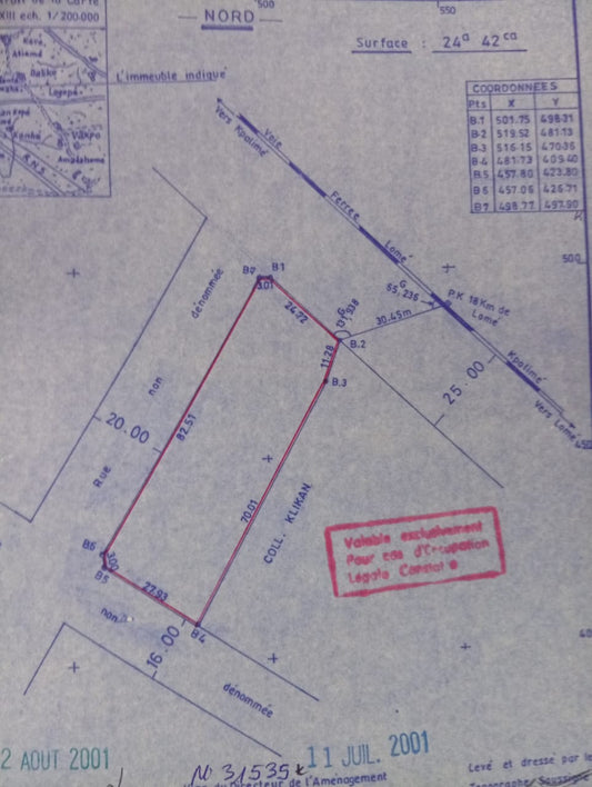Demi lot en vente à Zanguera – 12 millions FCFA
