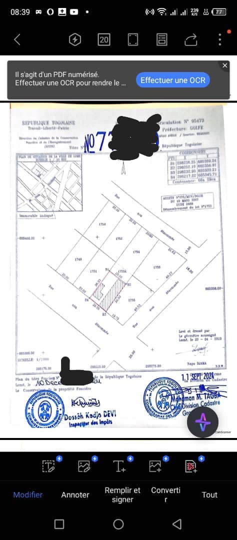 Terrain 1 lot en vente à Totsi – 60 millions FCFA