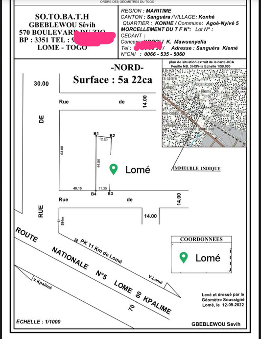 TERRAIN D’UN LOT (600 M²) À VENDRE À ZANGUERA ATILAMONOU – 200M DU GOUDRON – 22 MILLIONS