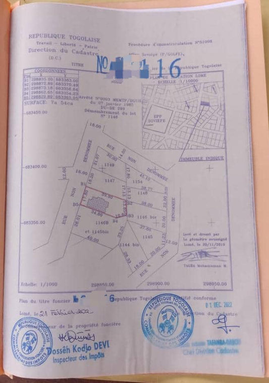 TRÈS BON TERRAIN À VENDRE À LOMÉ - ADIDOGOMÉ SOVIÉPÉ