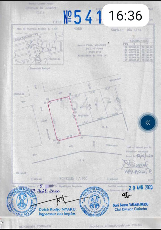 TERRAIN À VENDRE À LOMÉ - BAGUIDA – 4 LOTS OUVERTS SUR 3 VOIES, À 100M DU GOUDRON (CÔTÉ PLAGE)