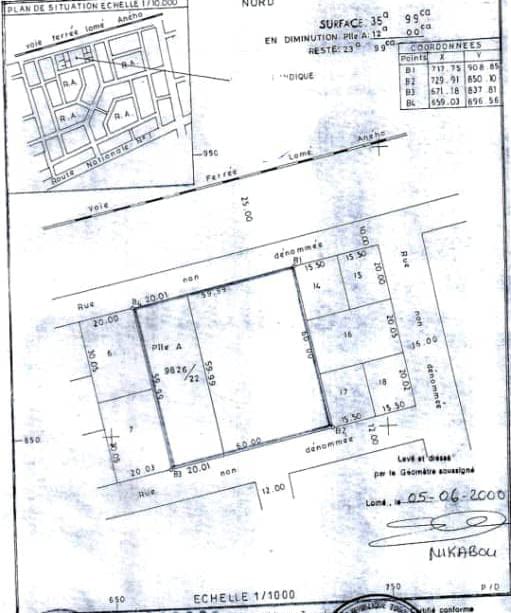 TRÈS BON TERRAIN À VENDRE À LOMÉ - BAGUIDA – CÔTÉ NON PLAGE, PROCHE NATIONALE N°5