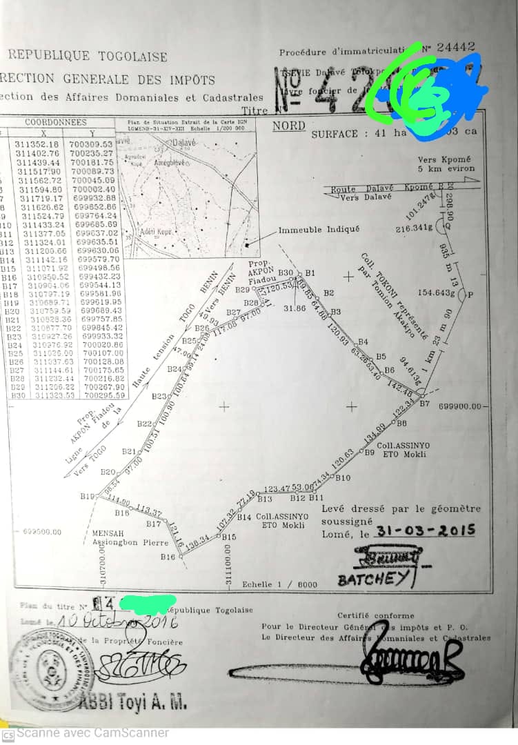 DES HECTARES À VENDRE À KPOMÉ