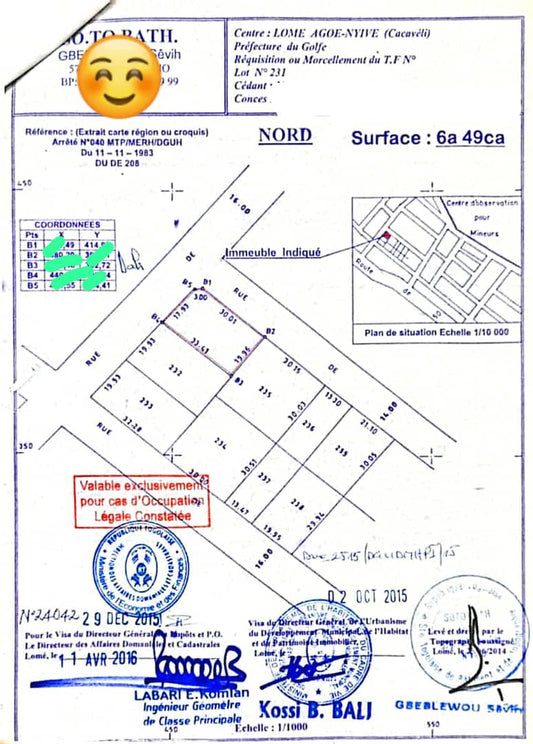 Terrain de 1 lot à vendre à Agbalépédo Losso-Simé – 60 millions