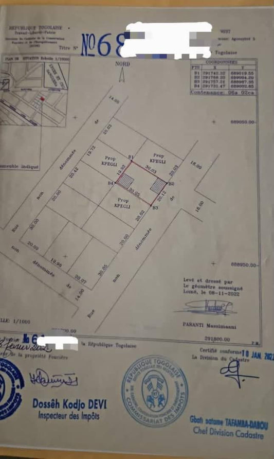 Terrain de 602 m² en vente à Zanguera Lycée, à 150m du goudron – 25 millions FCFA