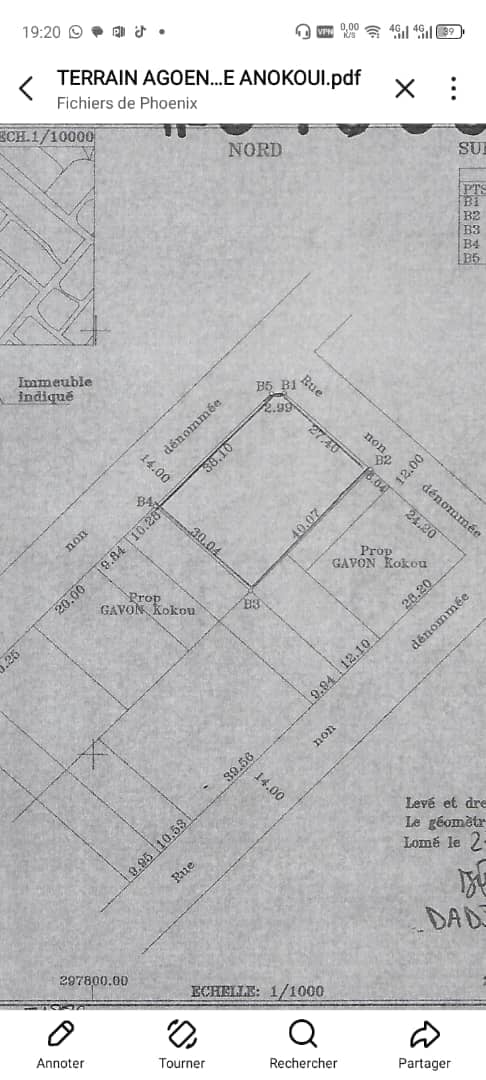 Terrain en vente à Agoè Sogbossito Anokui – 55 millions FCFA