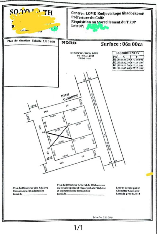 Terrain avec ancienne maison bâtie sur un lot en vente à Nyekonakpoè – 180 millions FCFA