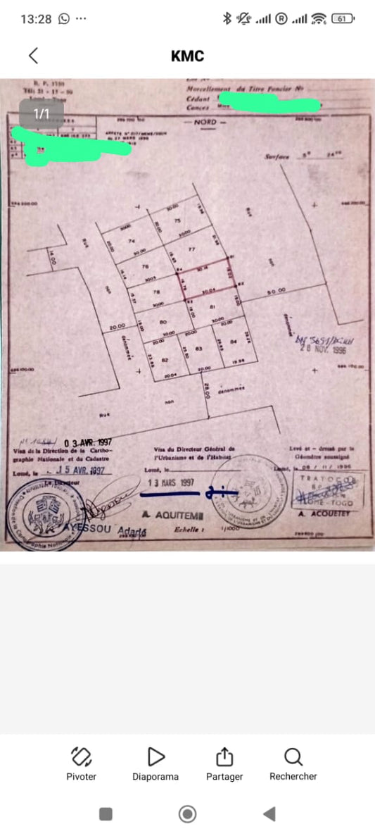 Terrain en vente en bord du goudron à Agoè non loin du carrefour Bodjona – 110000000 FCFA