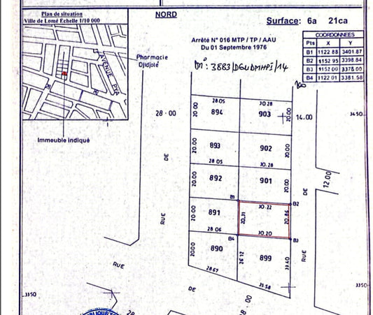 Terrain de 621 m² en vente à Djidjolé – 70 millions FCFA