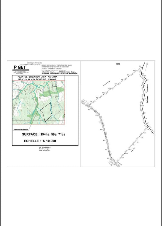 Terrain à vendre à Gadja-Kopé, Notsé - 800000 FCFA l'hectare