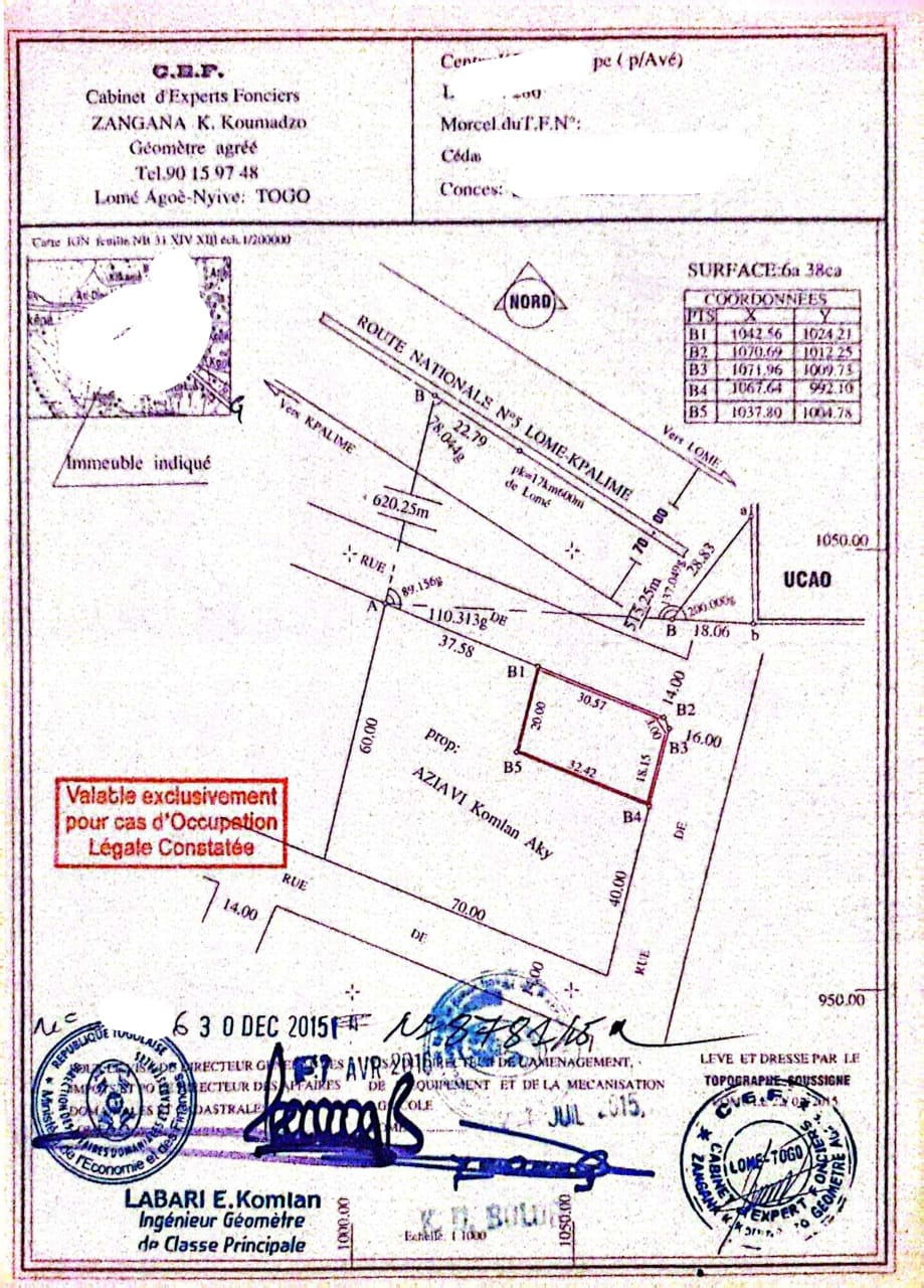 Terrain 1 lot à vendre en angle de rue à Zanguéra derrière UCAO – 22 millions FCFA