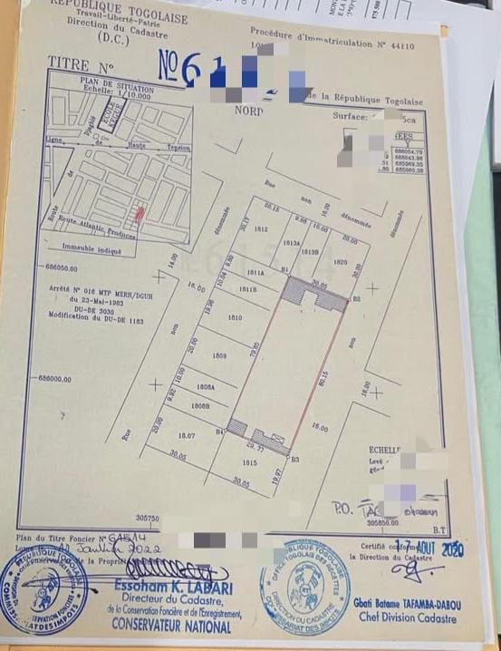 Terrain de 4 lots en vente à Kégué – 60 millions FCFA le lot