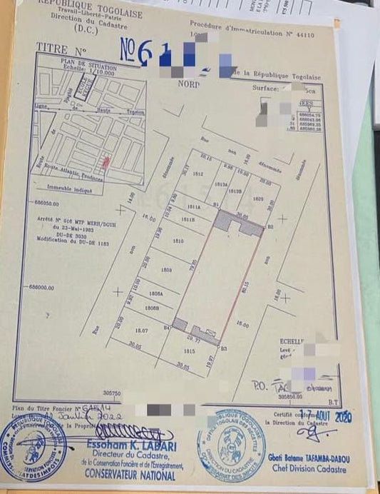 Terrain de 4 lots en vente à Kégué – 60 millions FCFA le lot