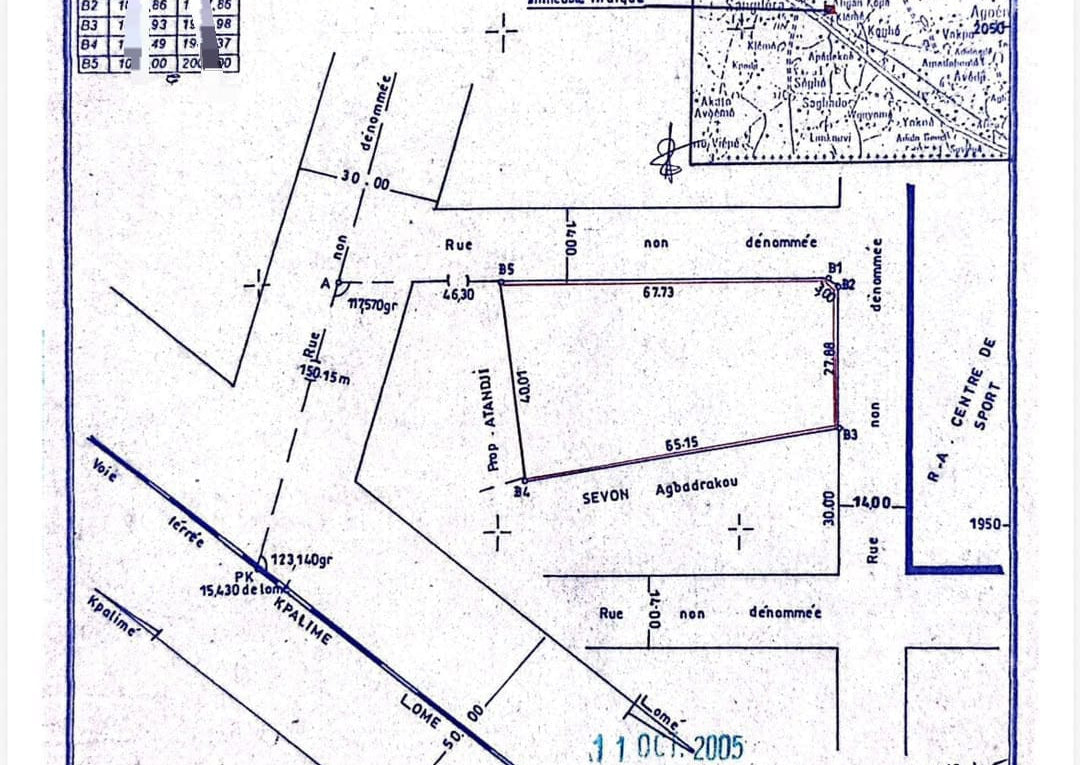 Terrain de 4 lots en vente à Sanguéra Atilamonou – 22 millions FCFA le lot