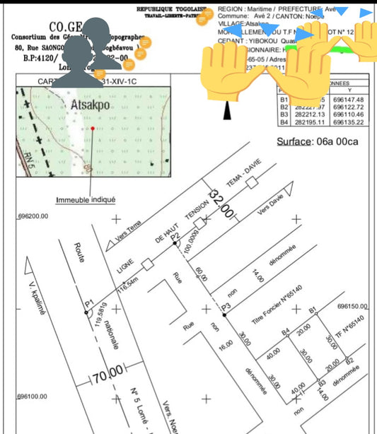 Terrain à Noepé – 1 lot à 6 000 000 FCFA