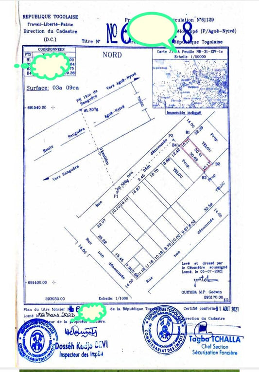 Demi-lot de terrain clôturé à vendre à Legbassito Bokokpo – 13 millions FCFA