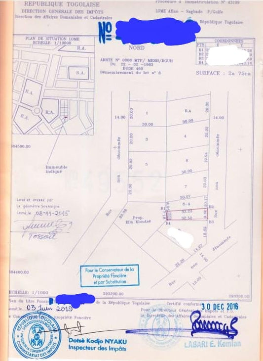 Terrain demi-lot en vente à Adidogomé, marché de Logoté – 17 millions FCFA