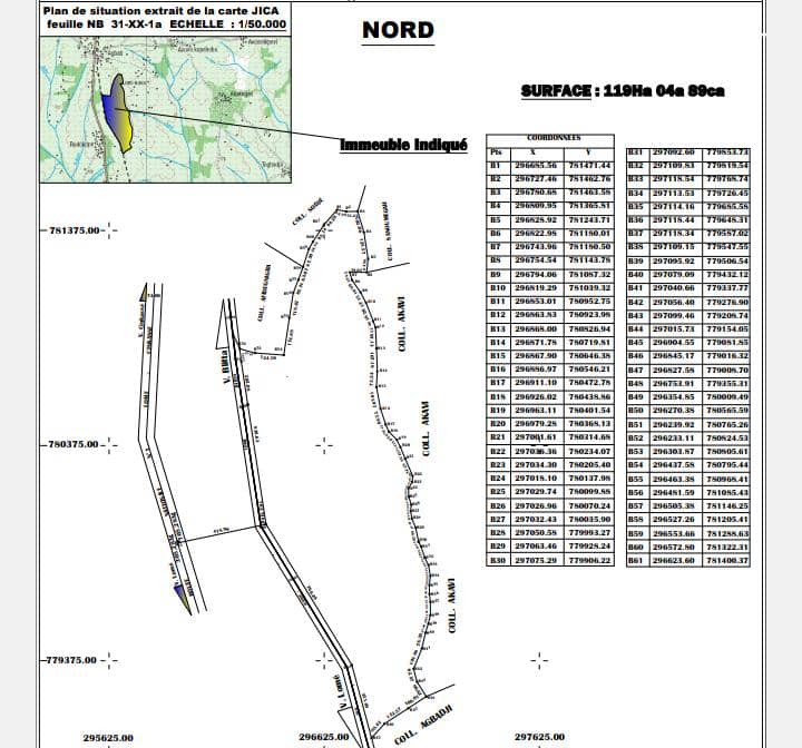 Terrain en vente à Agbati (devant Notsè) – 1 million FCFA l'hectare