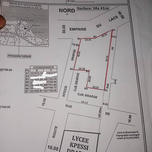 Terrain de 5 lots en vente à Kpessi Drafoe au bord du lac – 130 millions FCFA