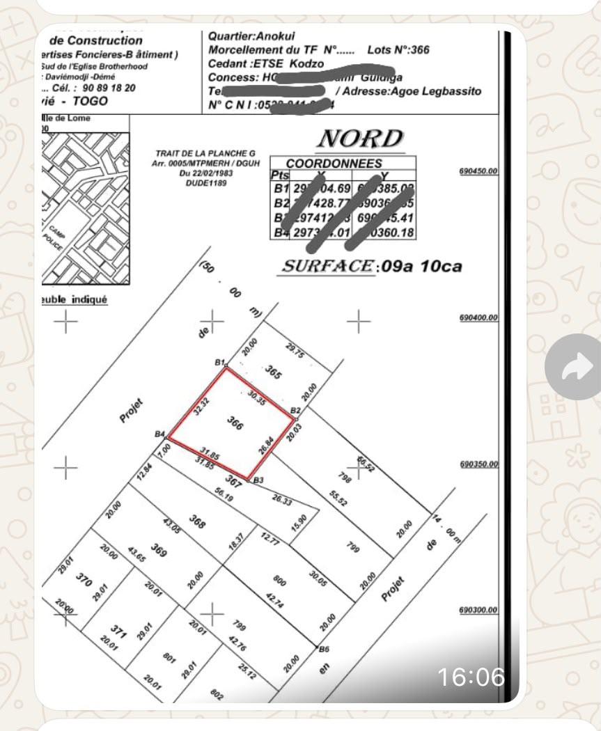Terrain de 300 m² en vente en bordure de goudron à Sogbossito – 25 000 000 FCFA