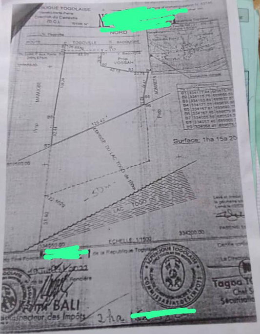Terrain de 10 lots en vente à Badougbé – 22 millions FCFA le lot
